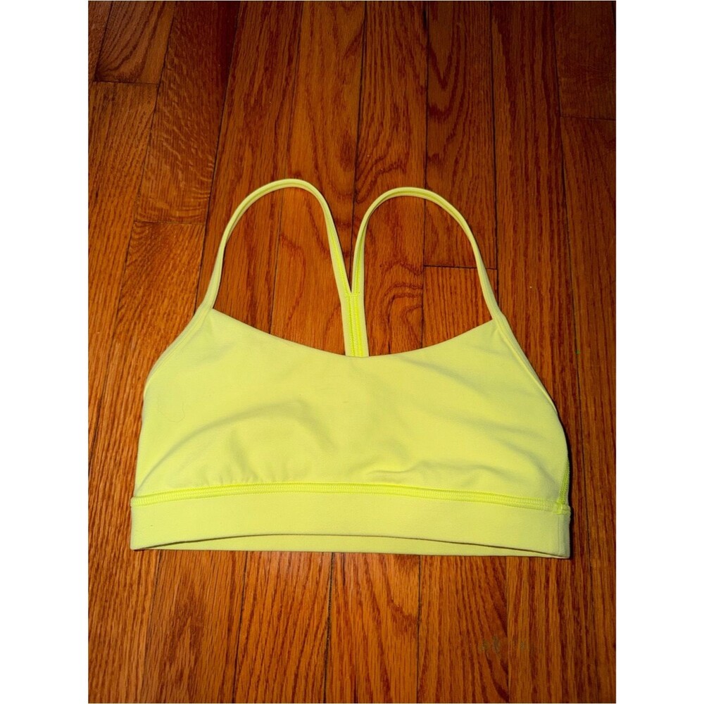 Lululemon Neon Yellow Flow Y Bra size 4